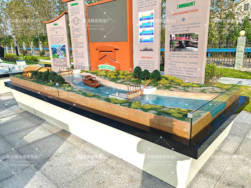 古灵渠水闸工程沙盘模型:微缩千年智慧,重现水利奇观